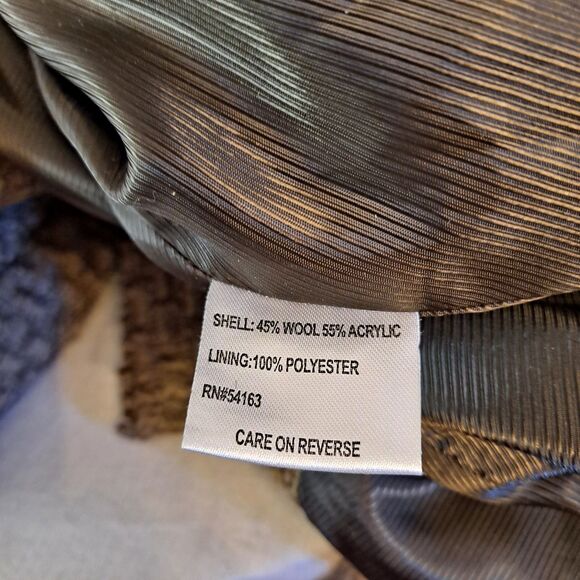 Calvin Klein Thick Boucle Double Button Up Wool Blend Coat Women's Size 12 Gray - Picture 6 of 10